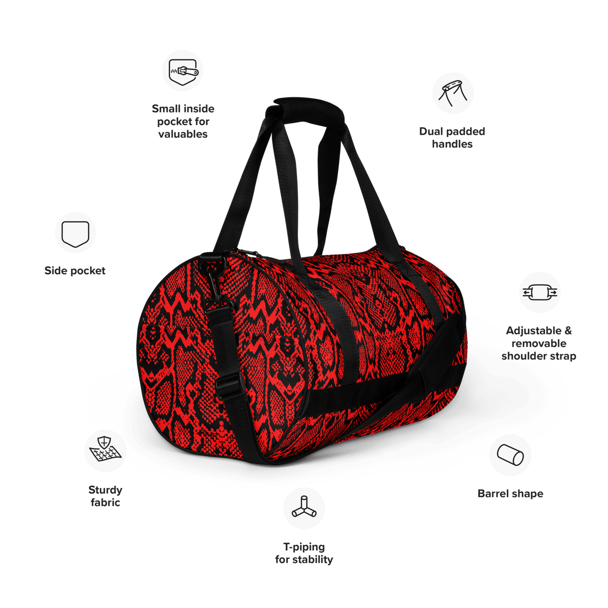 Crimson Coils Duffle Bag - Goth Cloth Co.gymwear8949732_15155