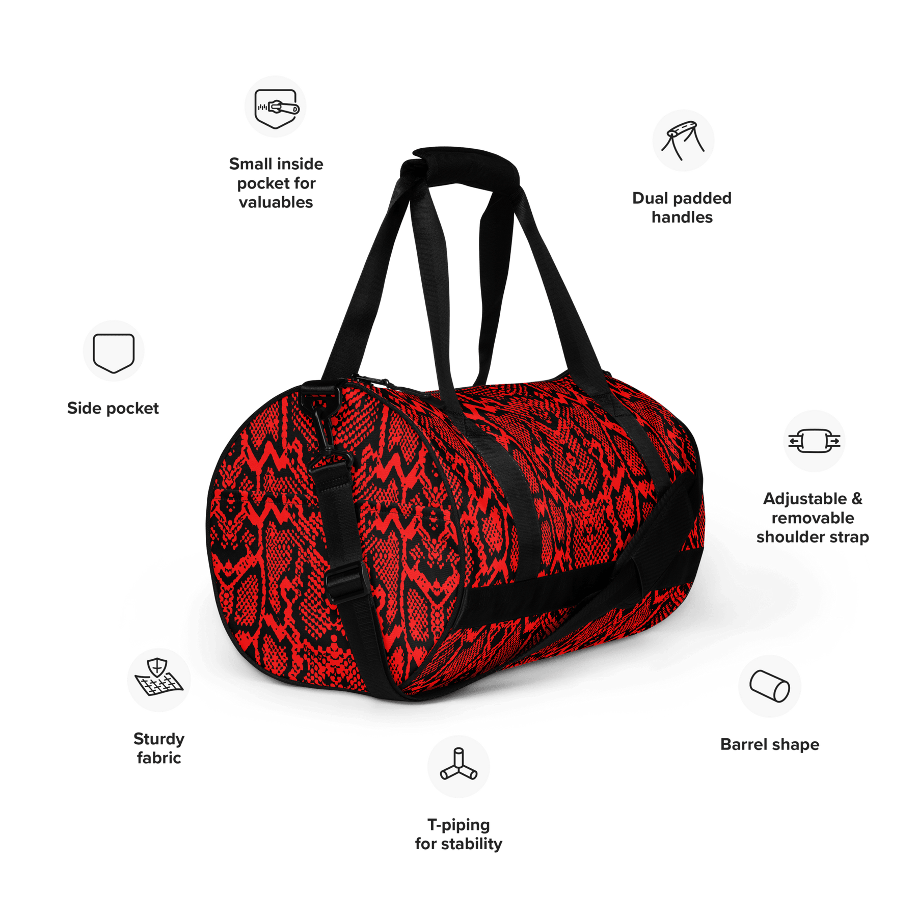 Crimson Coils Duffle Bag - Goth Cloth Co.gymwear8949732_15155
