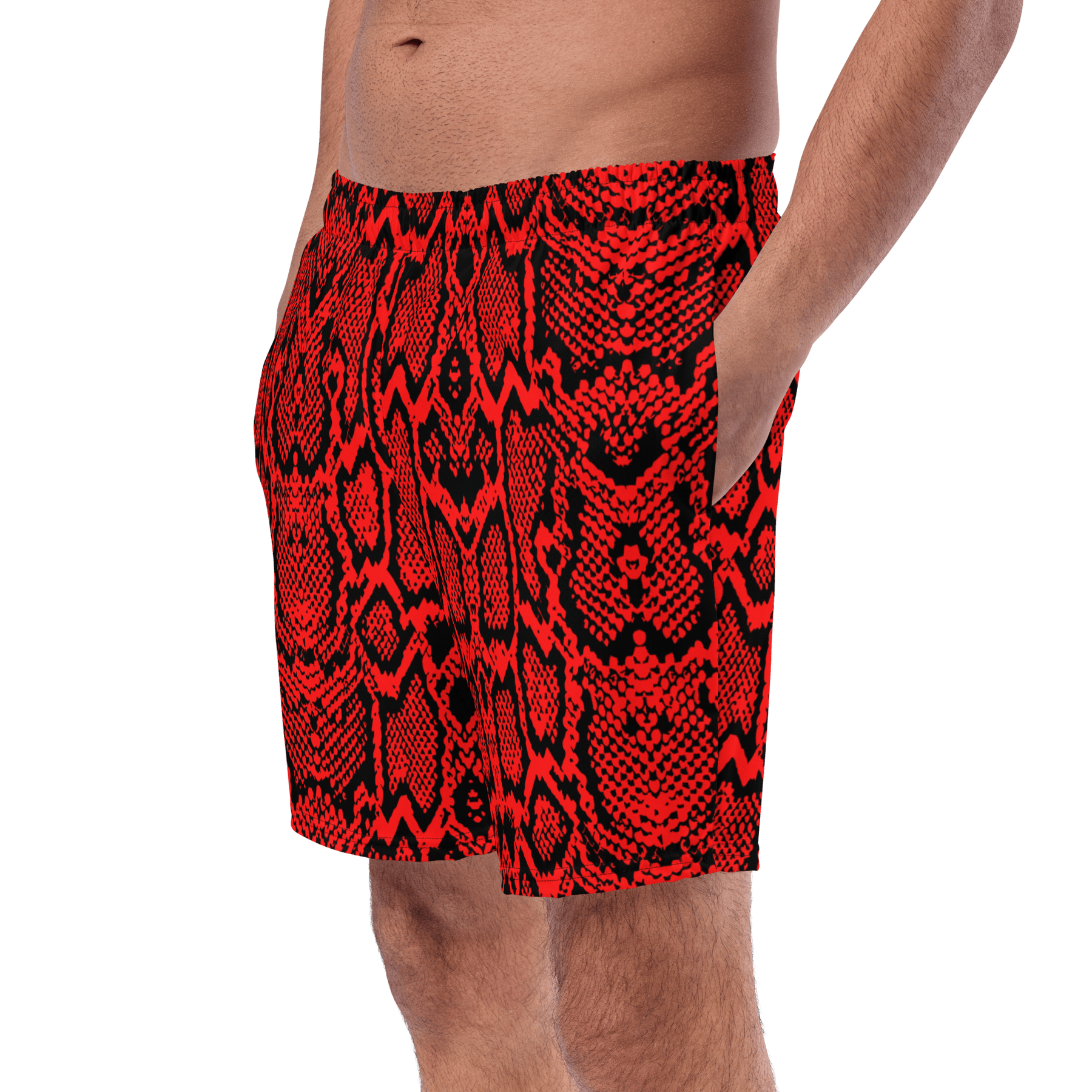 Crimson Coils Men's Lined Swim Trunks - Goth Cloth Co.9402496_14636