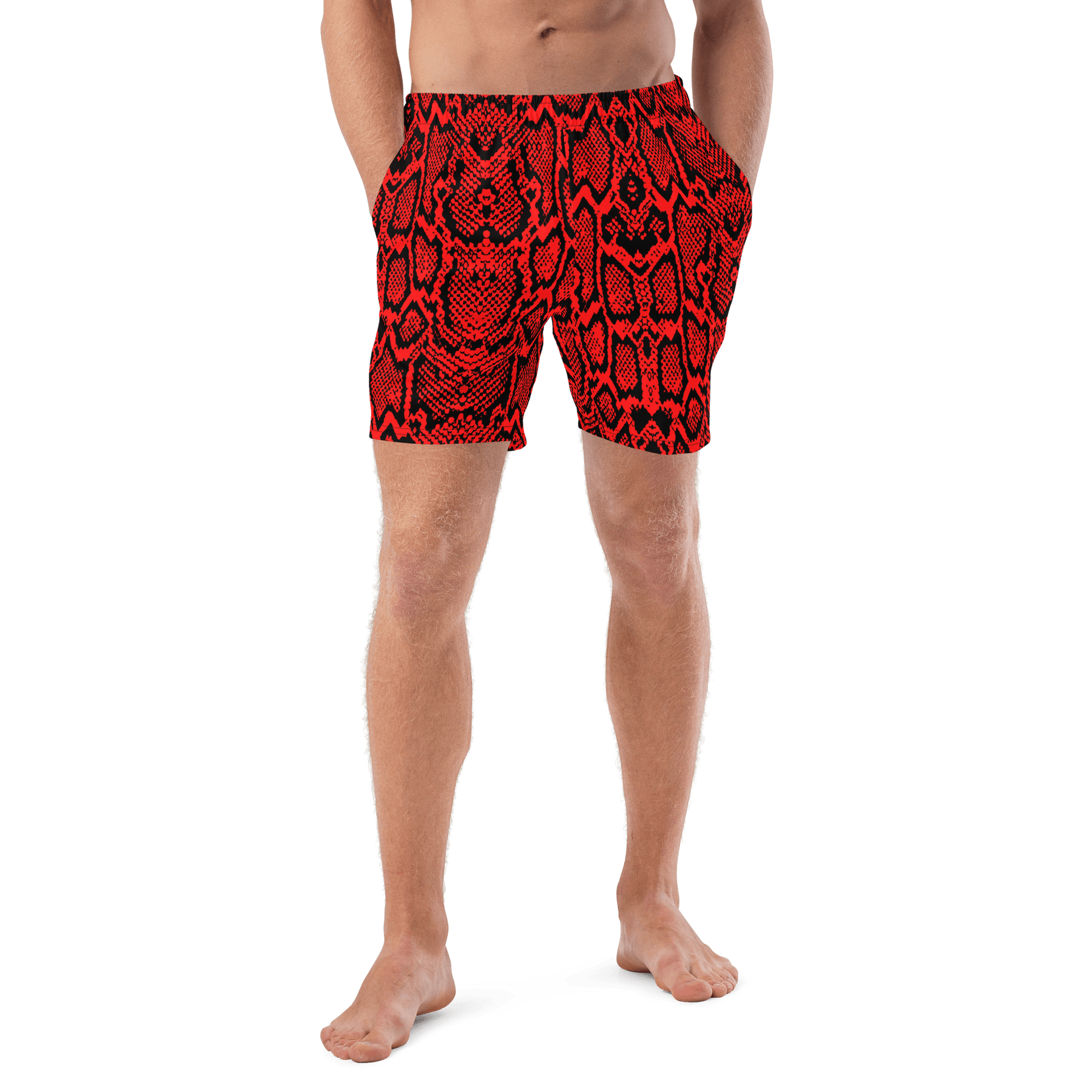 Crimson Coils Men's Lined Swim Trunks - Goth Cloth Co.9402496_14636
