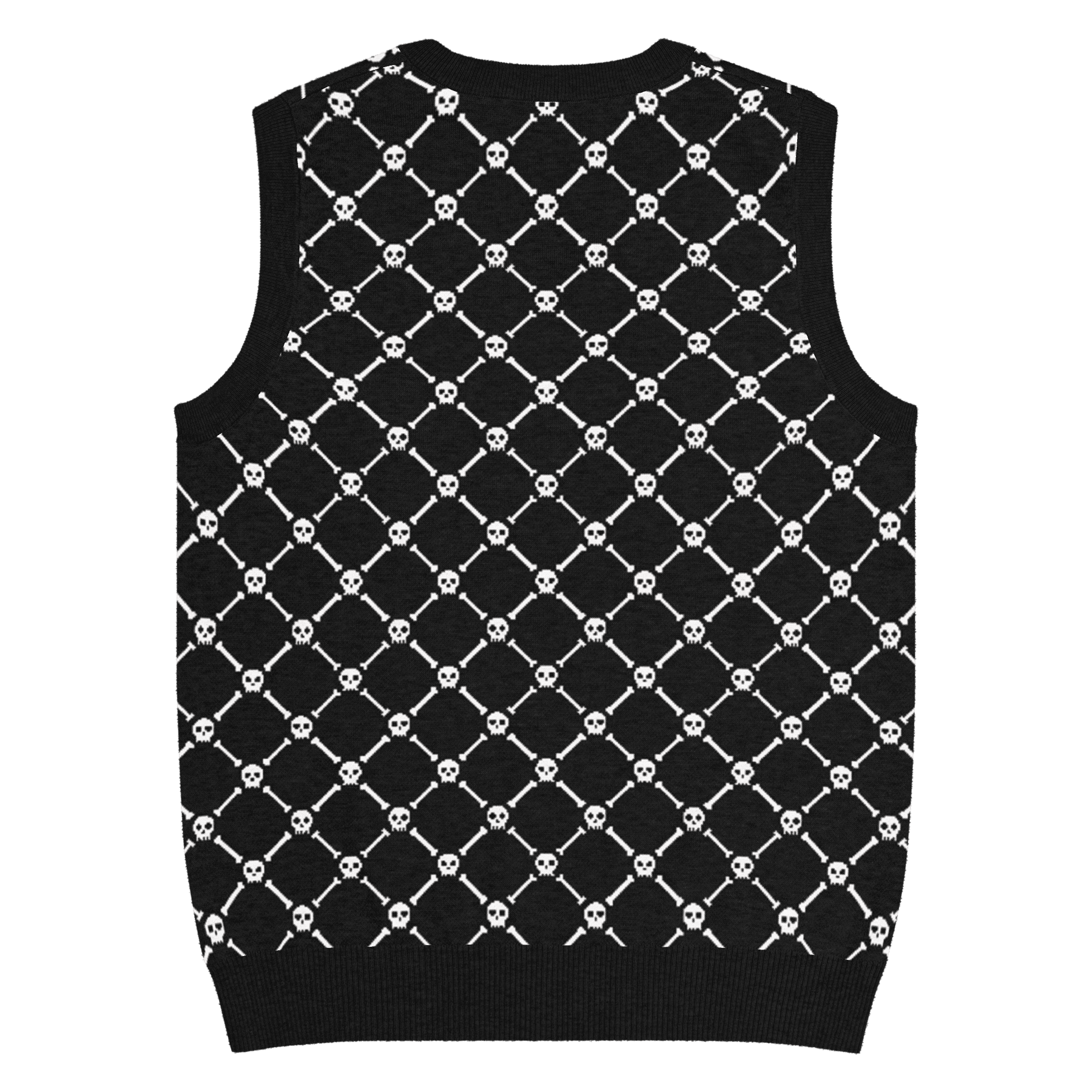 Crossbones Knit V - Neck Vest (READY TO SHIP) - Goth Cloth Co.6718746_21033