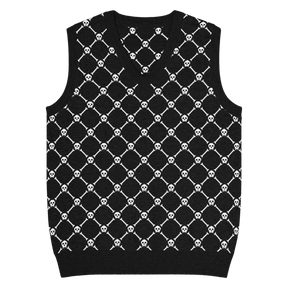 Crossbones Knit V - Neck Vest (READY TO SHIP) - Goth Cloth Co.6718746_21033