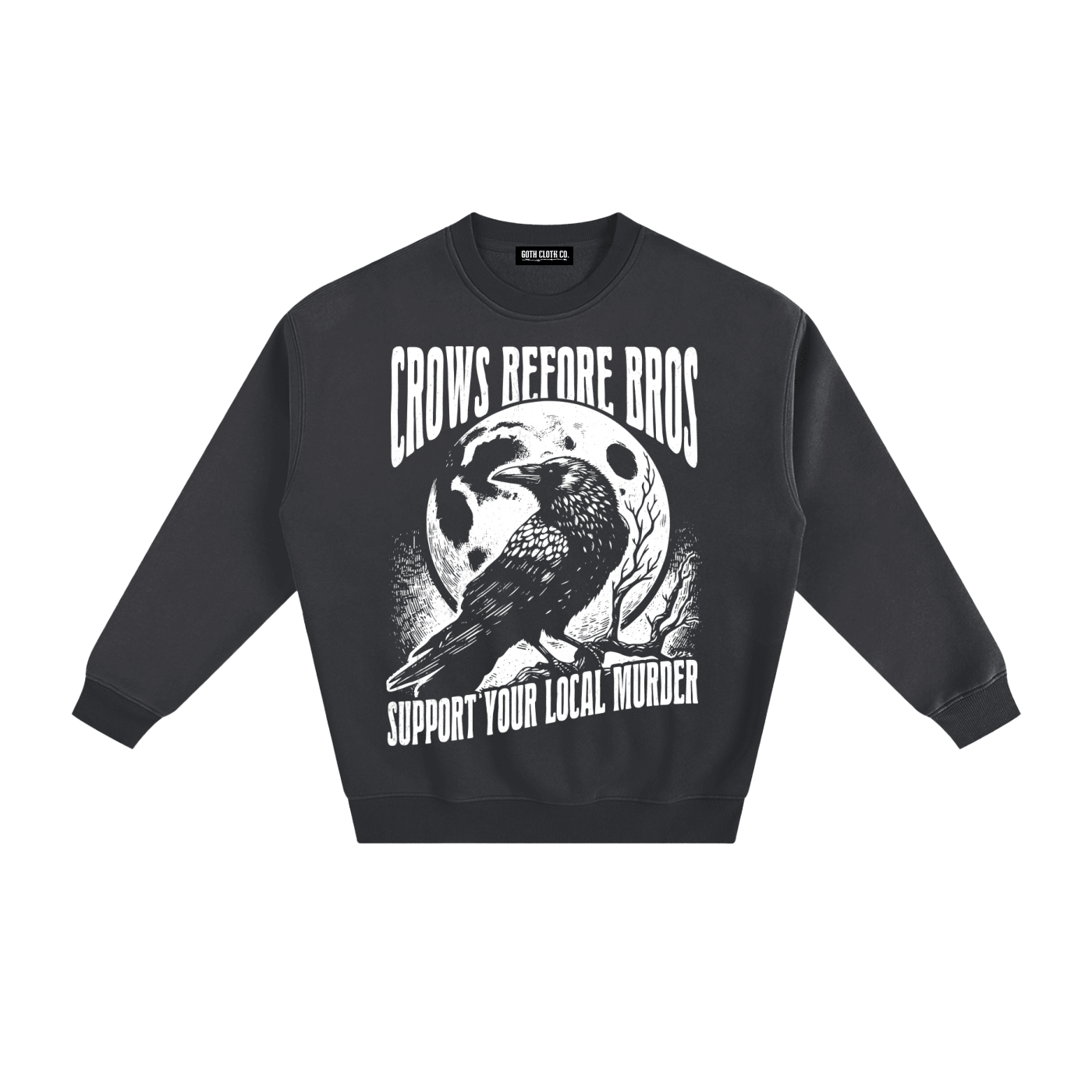 Crows Before Bros Fleeced Sweatshirt - Goth Cloth Co.260915PODRA11168011