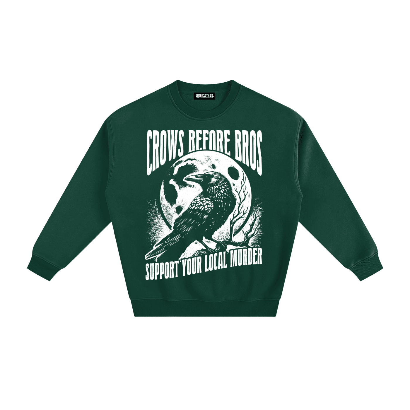 Crows Before Bros Fleeced Sweatshirt - Goth Cloth Co.260915PODRA11168016
