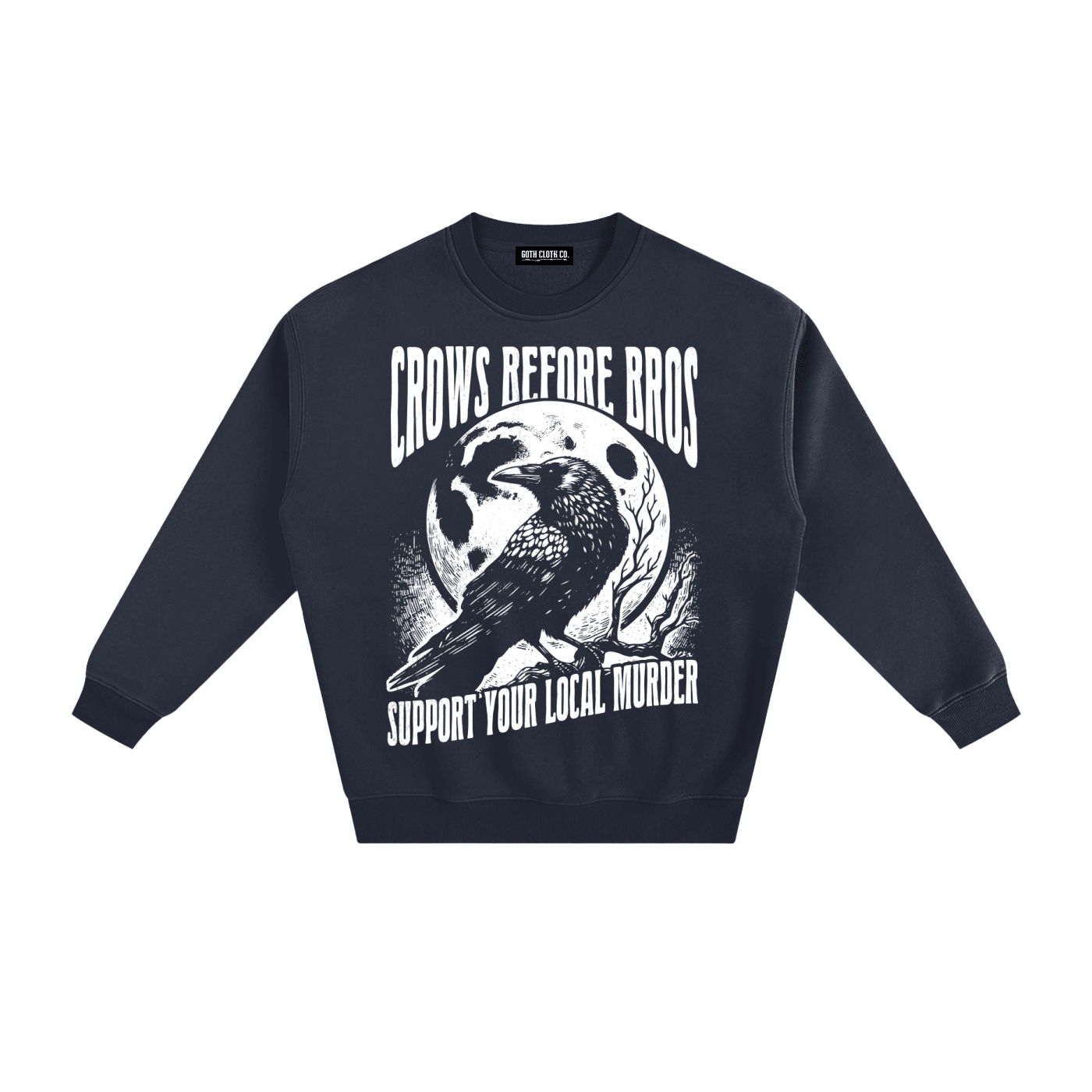 Crows Before Bros Fleeced Sweatshirt - Goth Cloth Co.260915PODRA11168021