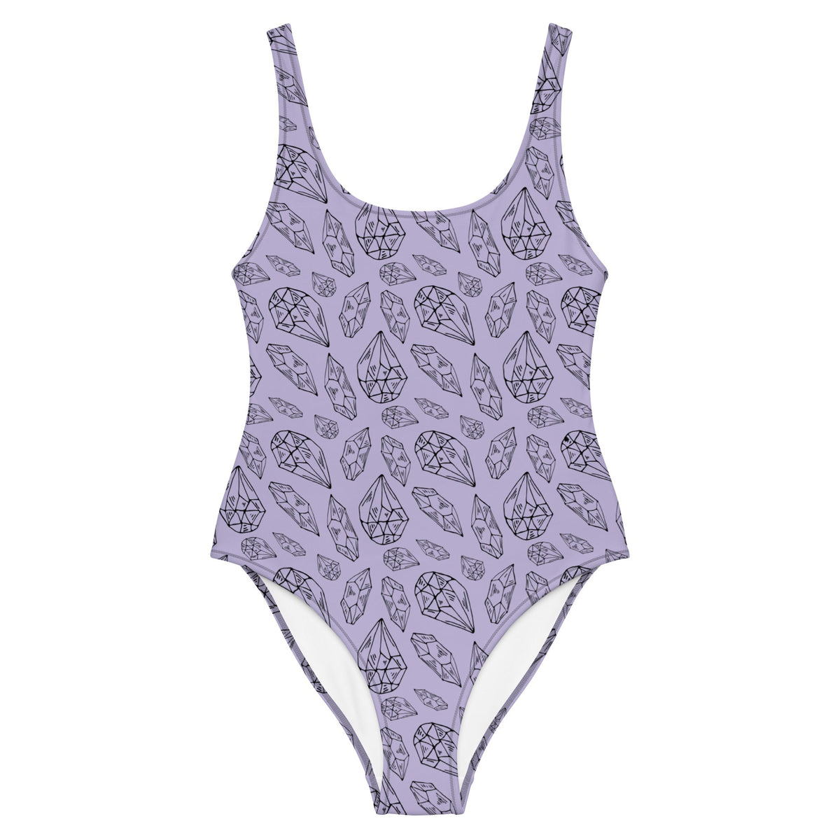 Punk Crystal Print One-Piece Swimsuit | Goth Cloth Co.