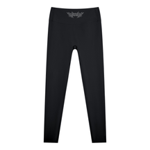 Delicate Metal Font High Waisted Ankle Leggings