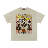 Girls Will Be Girls Witches Acid Wash Oversized T-Shirt