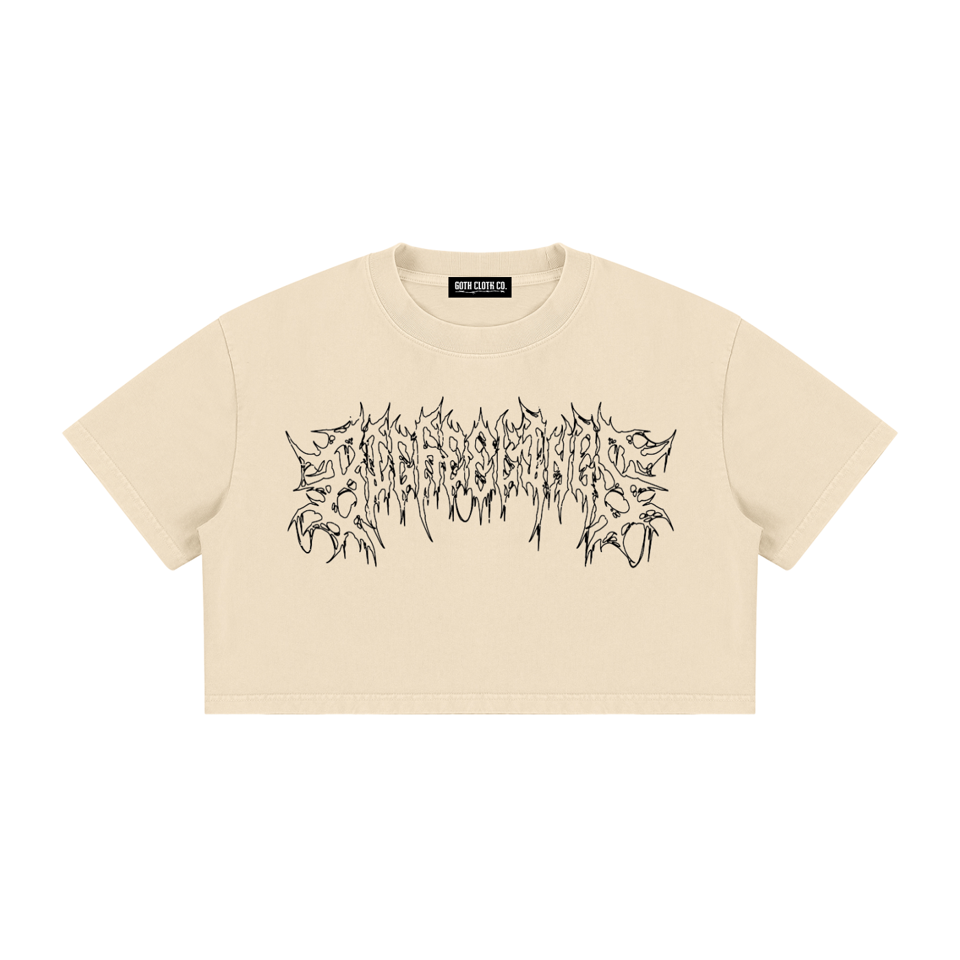 Big Feelings Metal Font Mineral Wash Crop Top
