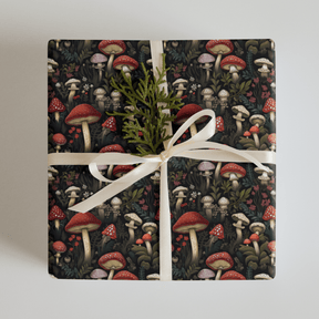 Dark Fungi Mushroom Gift Wrap (3 Sheets) - Goth Cloth Co.6542961_17373