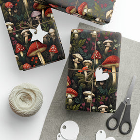 Dark Fungi Mushroom Gift Wrap (3 Sheets) - Goth Cloth Co.6542961_17373