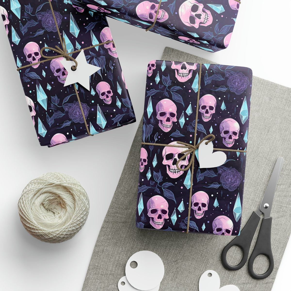 Dark Purple Gothic Wrapping Paper: Skulls, Roses & Crystals - Goth Cloth Co.Home Decor22160616526209266602