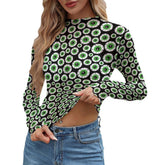 Dead Eyes Women's Long Sleeve Mesh Top - Goth Cloth Co.ADS-3WTXWC16-PFCWF-FFFFFF-XS