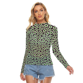 Dead Eyes Women's Long Sleeve Mesh Top - Goth Cloth Co.ADS-3WTXWC16-PFCWF-FFFFFF-XS