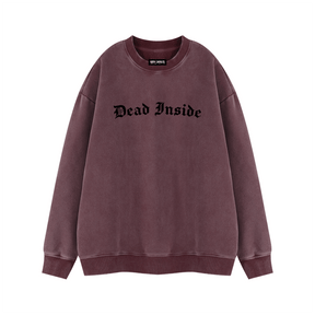 Dead Inside Vintage Wash Fleece Sweatshirt - Goth Cloth Co.260916PODRA1470041