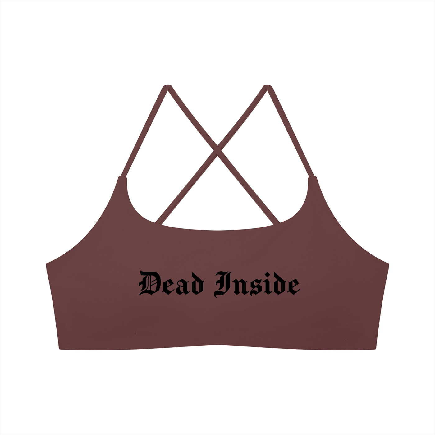 Dead Inside Women's Cross Strap Sports Bra - Goth Cloth Co.gymwear260905PODCI0636011