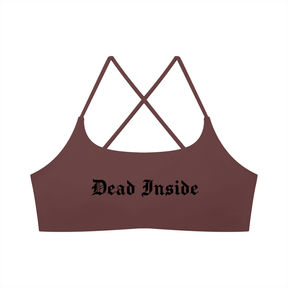 Dead Inside Women's Cross Strap Sports Bra - Goth Cloth Co.gymwear260905PODCI0636011
