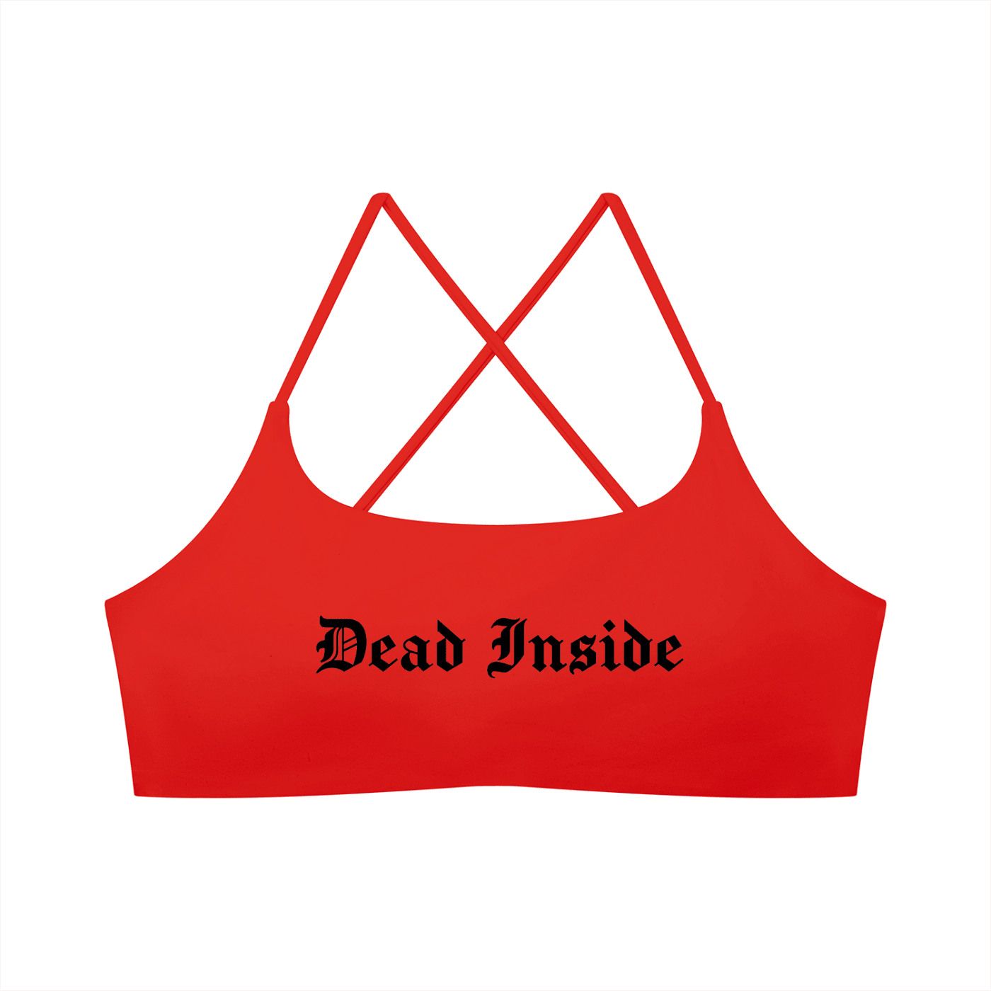 Dead Inside Women's Cross Strap Sports Bra - Goth Cloth Co.gymwear260905PODCI0636016