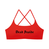 Dead Inside Women's Cross Strap Sports Bra - Goth Cloth Co.gymwear260905PODCI0636016