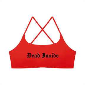 Dead Inside Women's Cross Strap Sports Bra - Goth Cloth Co.gymwear260905PODCI0636016