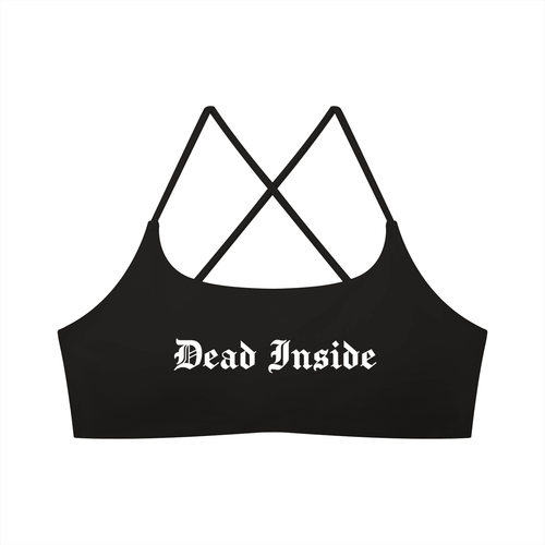 Dead Inside Women's Cross Strap Sports Bra - Goth Cloth Co.gymwear260905PODCI0659001
