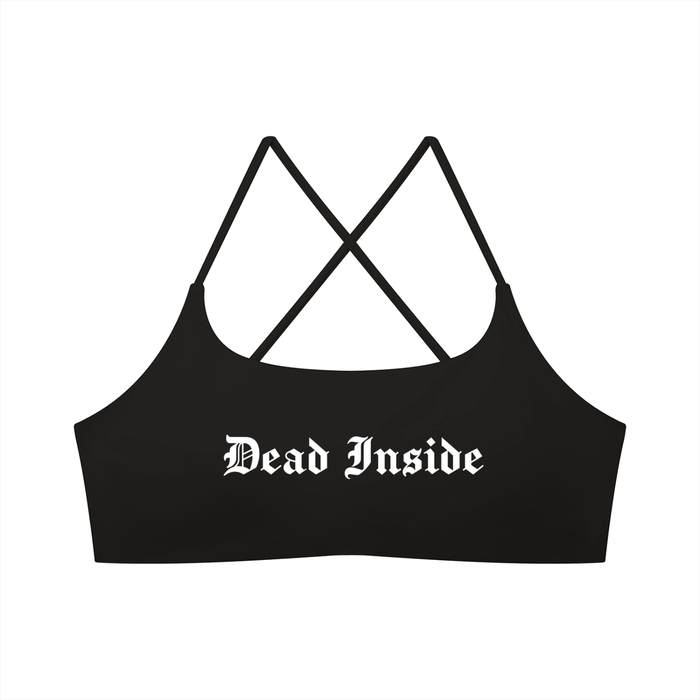Dead Inside Women's Cross Strap Sports Bra - Goth Cloth Co.gymwear260905PODCI0659001