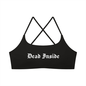 Dead Inside Women's Cross Strap Sports Bra - Goth Cloth Co.gymwear260905PODCI0659001