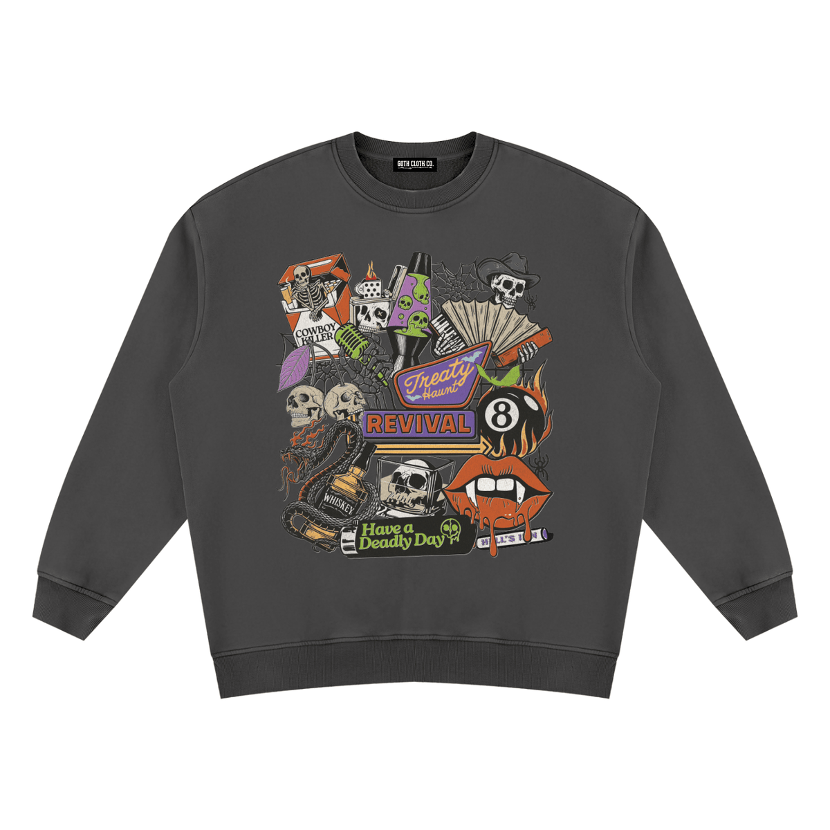 Dead Man's Revival Vintage Wash Fleece Sweatshirt - Goth Cloth Co.260916PODRA0630001