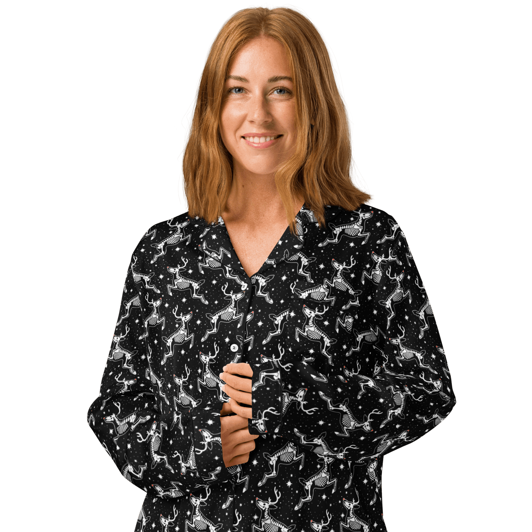 Deadnose Reindeer Silky Pajama Top - Goth Cloth Co.5280633_20952