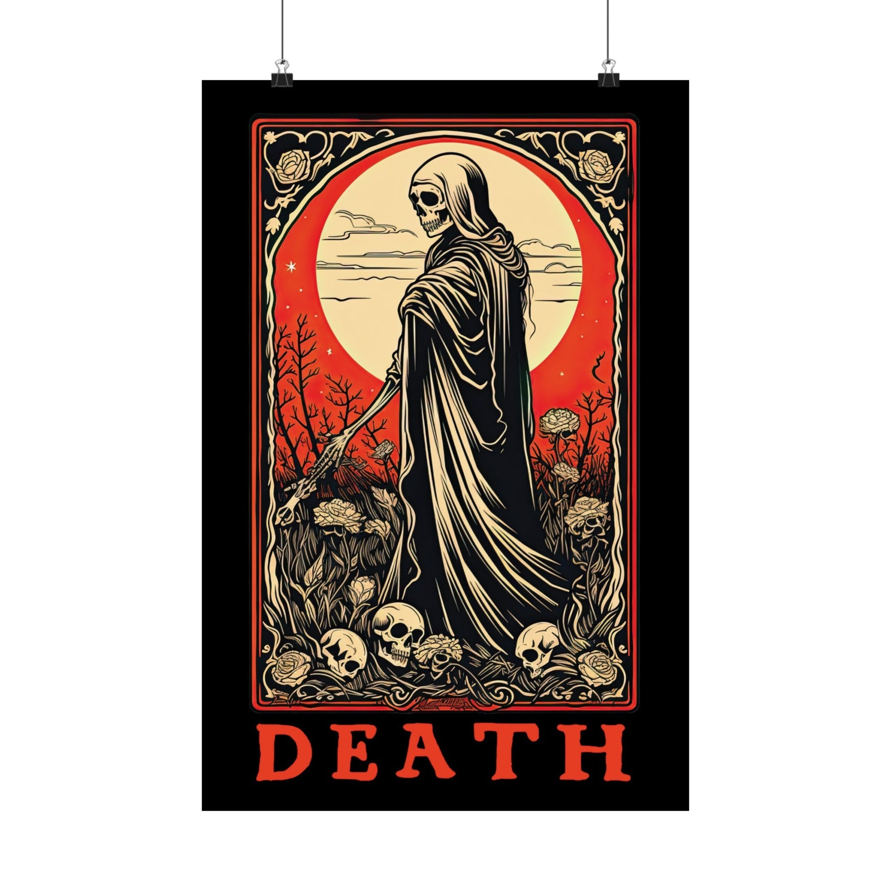 Death Tarot Card Block Print Art Poster - Goth Cloth Co.Poster18384616419836280954
