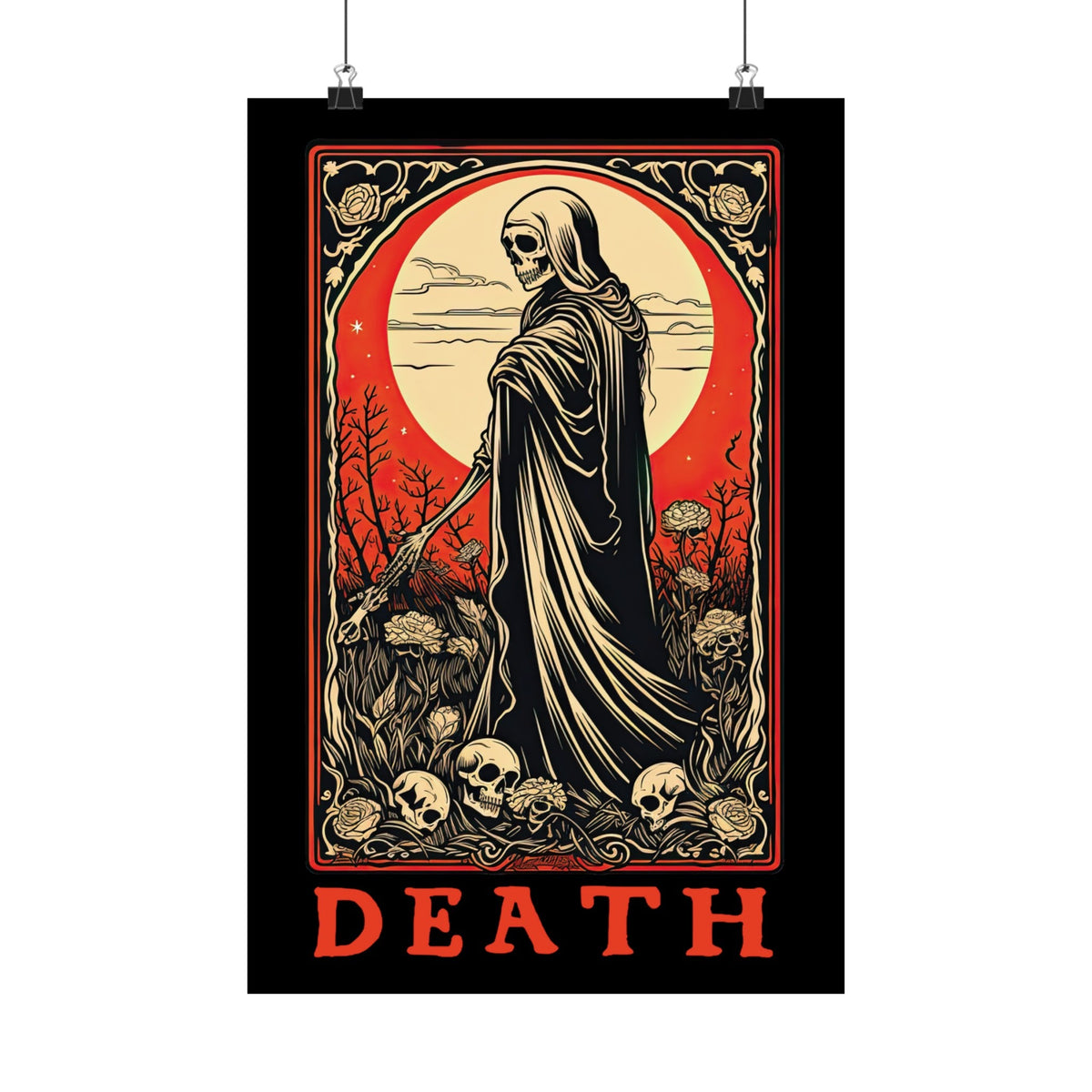 Death Tarot Card Block Print Art Poster - Goth Cloth Co.Poster31895594722407469783