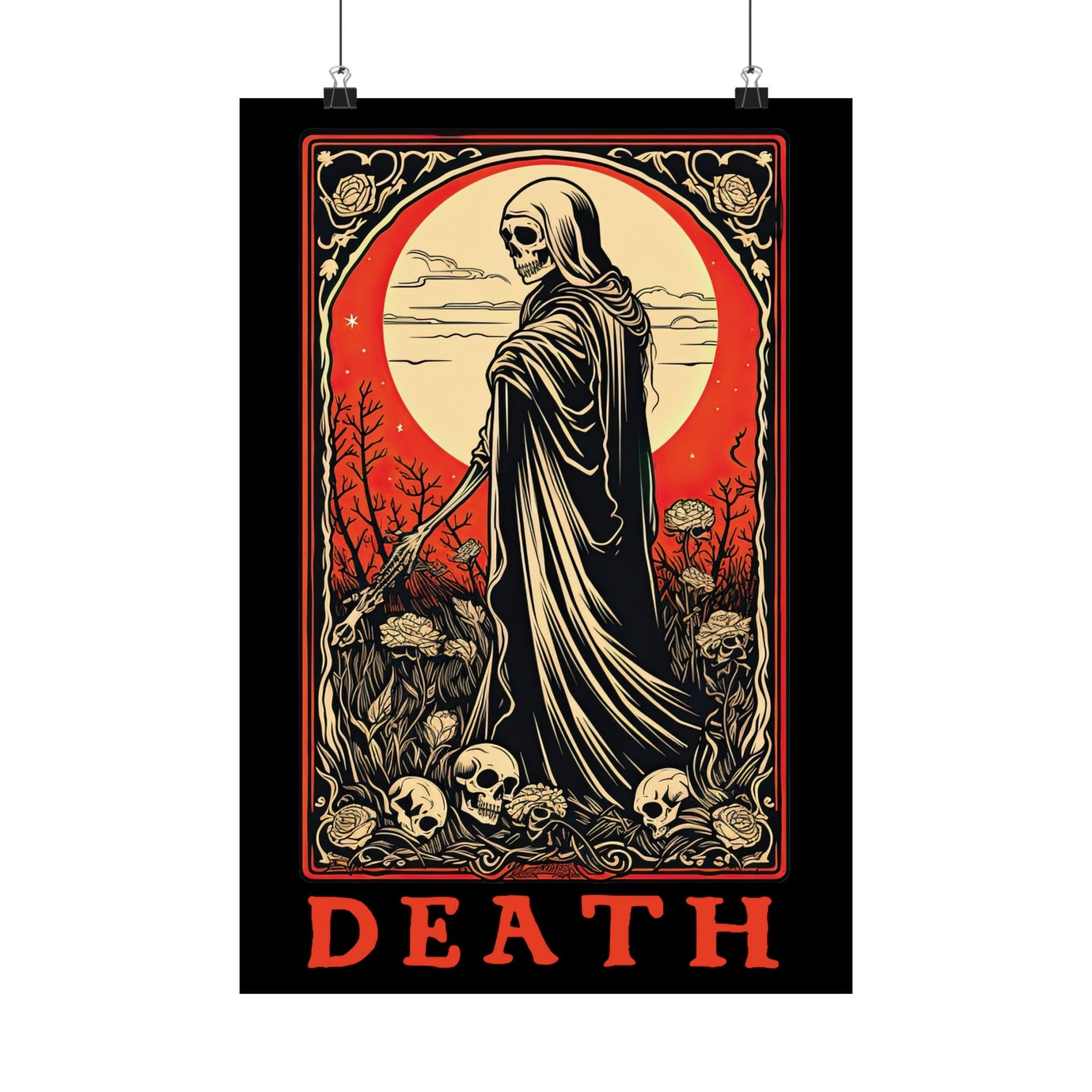 Death Tarot Card Block Print Art Poster - Goth Cloth Co.Poster32528905103684229734