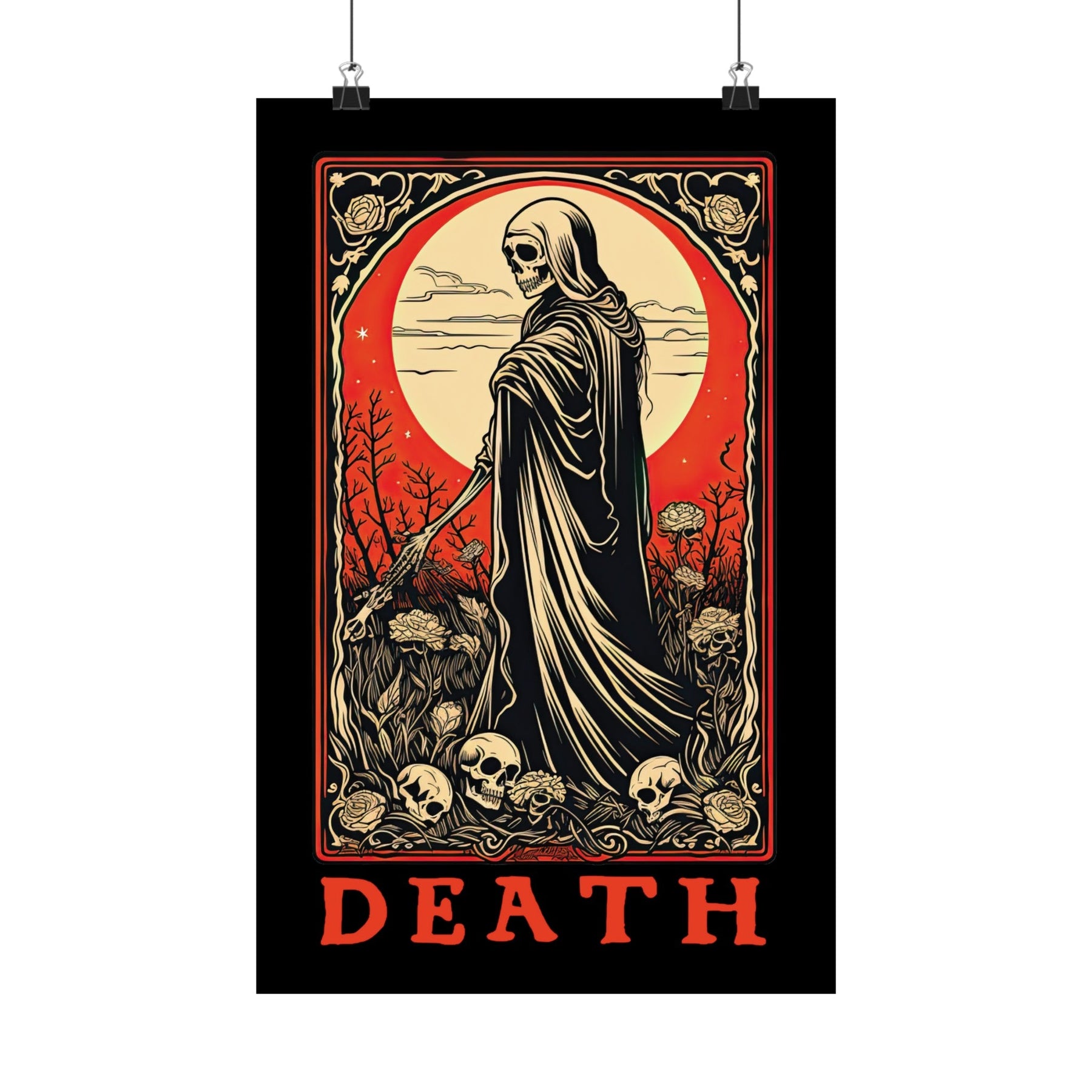 Death Tarot Card Block Print Art Poster - Goth Cloth Co.Poster92102821841498238139