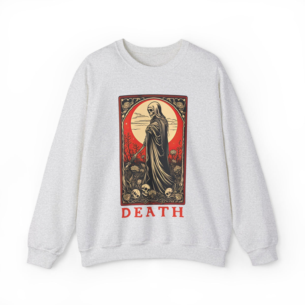 Death Tarot Card Skeleton Crew Neck Sweatshirt - Goth Cloth Co.Sweatshirt22104112665423716489