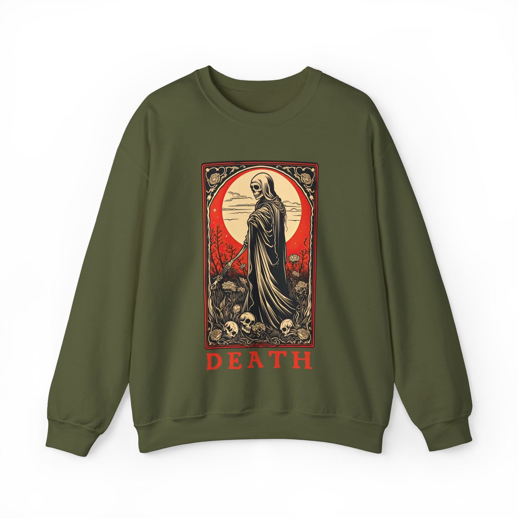 Death Tarot Card Skeleton Crew Neck Sweatshirt - Goth Cloth Co.Sweatshirt25918417924725521481
