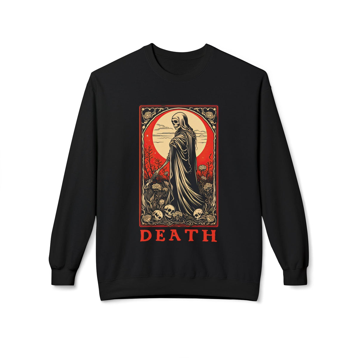 Death Tarot Card Skeleton Crew Neck Sweatshirt - Goth Cloth Co.Sweatshirt26463360158415146447