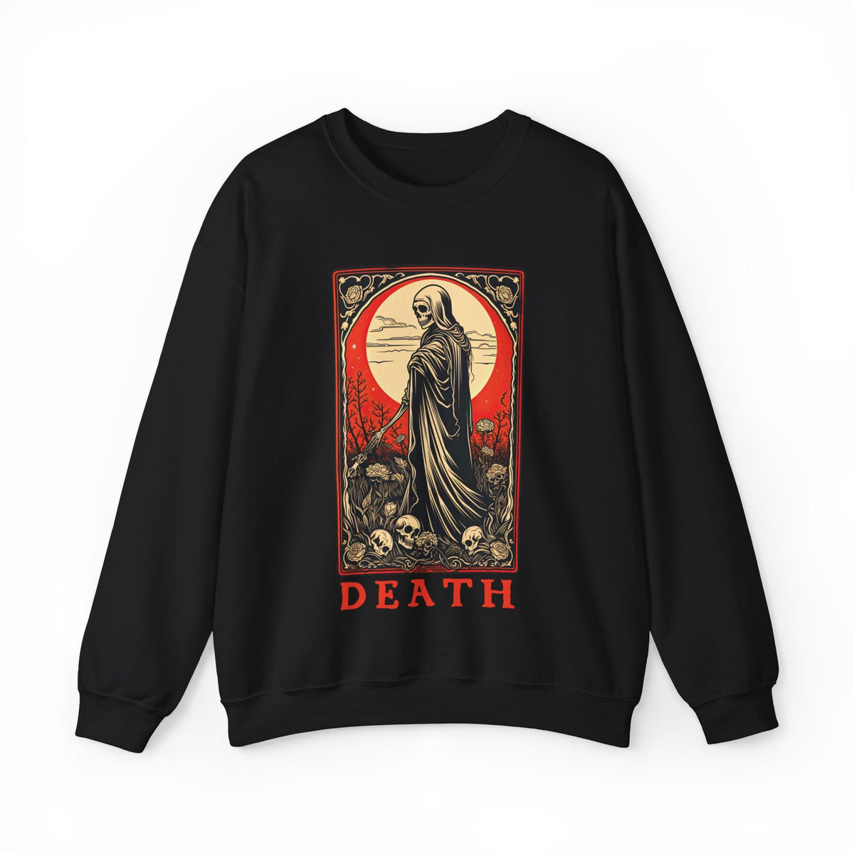 Death Tarot Card Skeleton Crew Neck Sweatshirt - Goth Cloth Co.Sweatshirt88848056316323414909