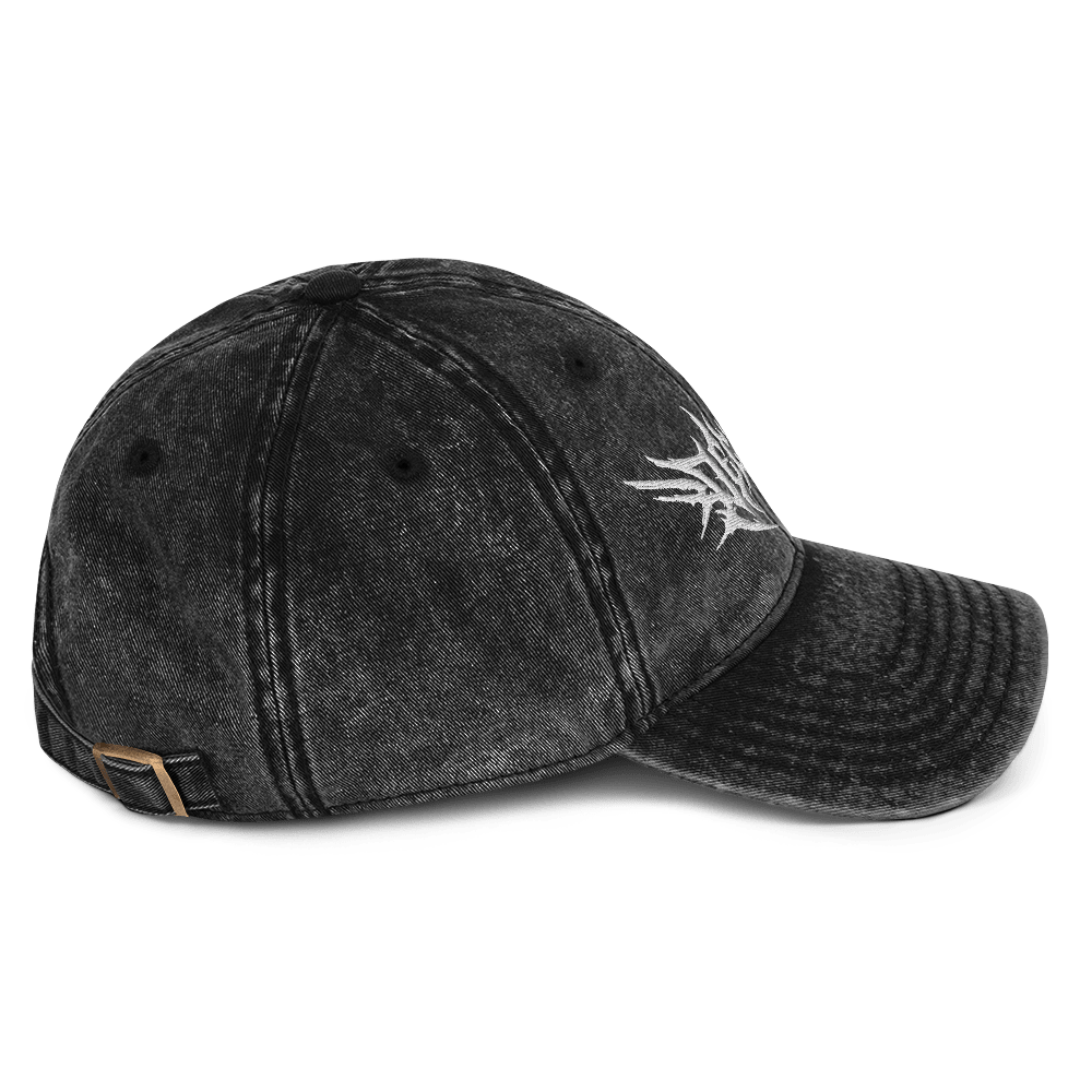 Delicate Metal Font Acid Wash Dad Cap - Goth Cloth Co.1963048_9791