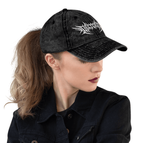 Delicate Metal Font Acid Wash Dad Cap - Goth Cloth Co.1963048_9791