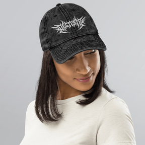 Delicate Metal Font Acid Wash Dad Cap - Goth Cloth Co.1963048_9791