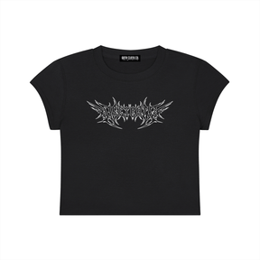 Delicate Metal Font Baby Tee - Goth Cloth Co.gymwear260730PODAA1099001