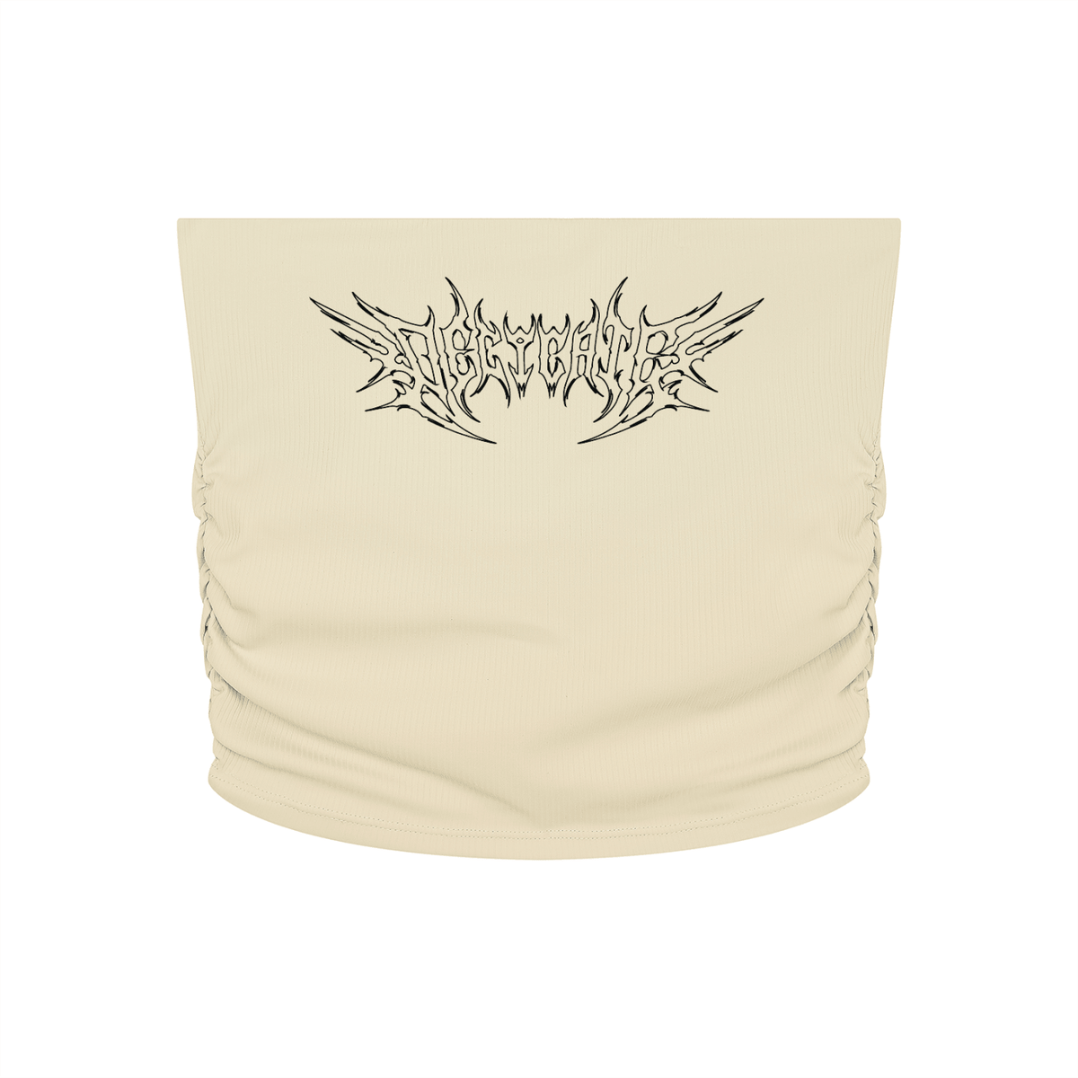 Delicate Metal Font Cropped Yoga Tube Top - Goth Cloth Co.260721PODAH0818001