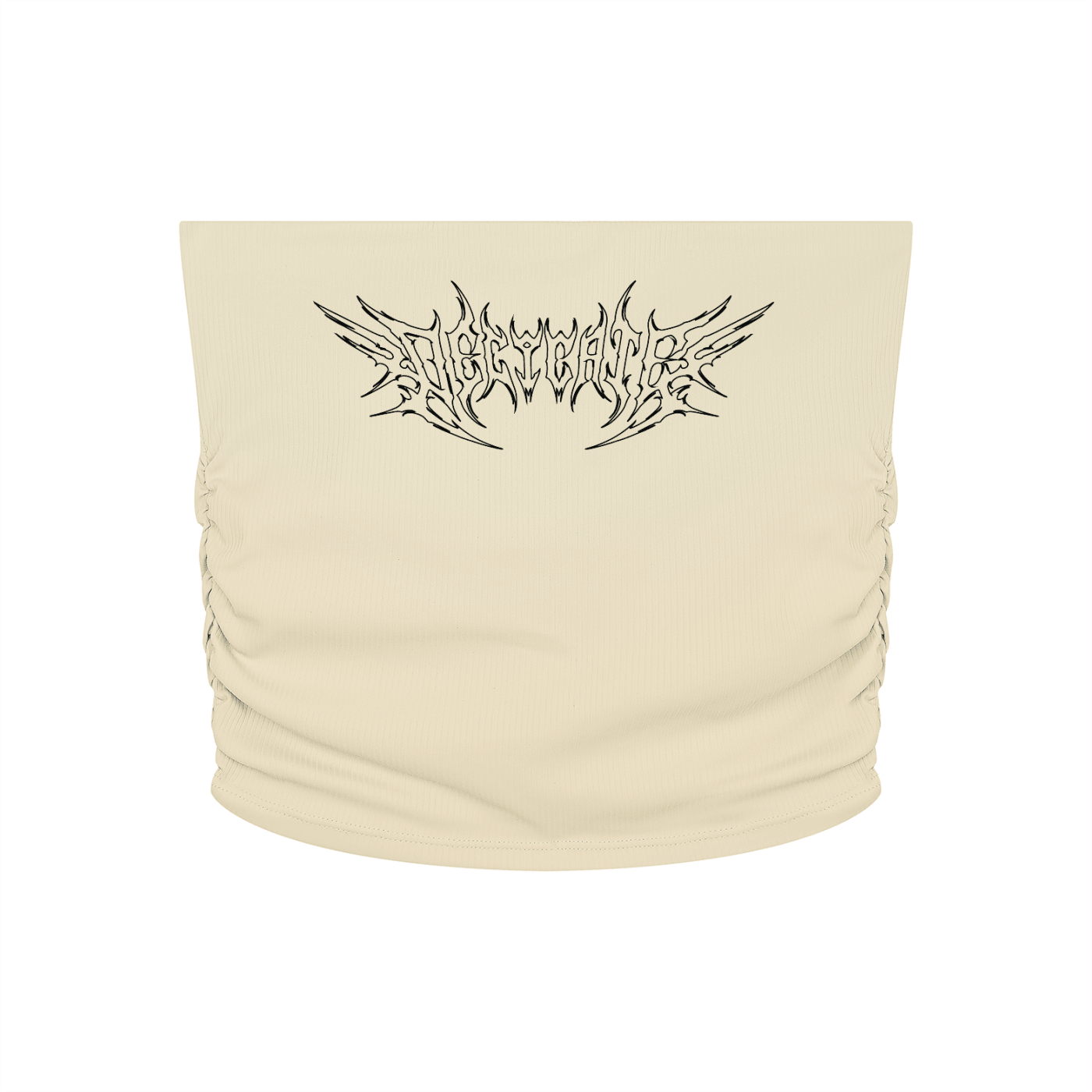 Delicate Metal Font Cropped Yoga Tube Top - Goth Cloth Co.260721PODAH0818001