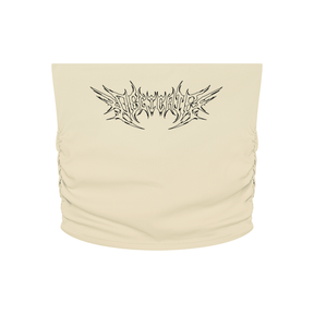 Delicate Metal Font Cropped Yoga Tube Top - Goth Cloth Co.260721PODAH0818001