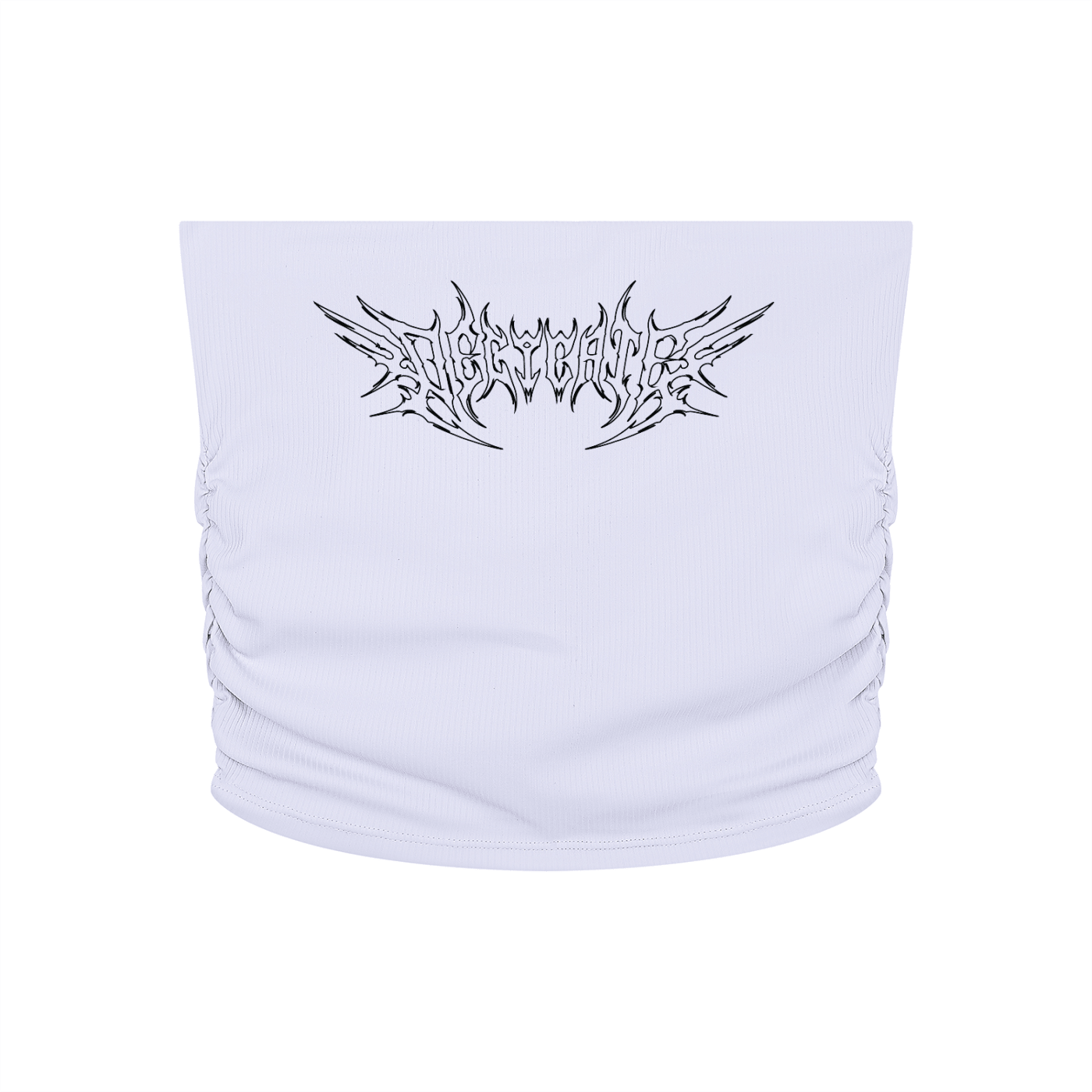 Delicate Metal Font Cropped Yoga Tube Top - Goth Cloth Co.260721PODAH0818005