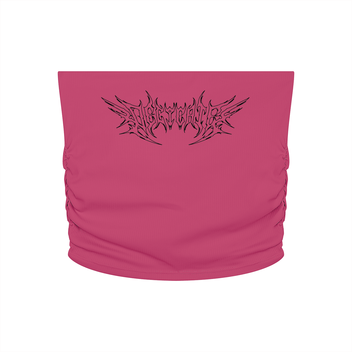 Delicate Metal Font Cropped Yoga Tube Top - Goth Cloth Co.260721PODAH0818009
