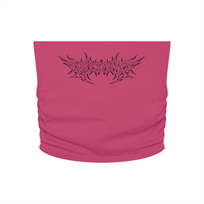 Delicate Metal Font Cropped Yoga Tube Top - Goth Cloth Co.260721PODAH0818009