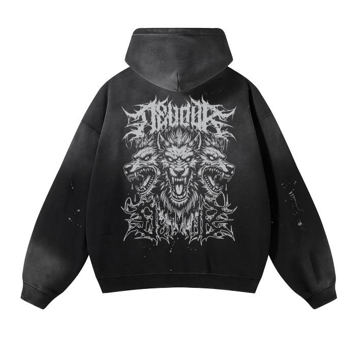 Devour Grunge Cerberus Distressed Hoodie - Goth Cloth Co.241218PODRB0329#001