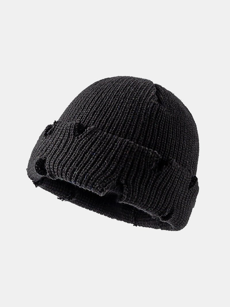 Distressed Cuffed Knit Hat - Goth Cloth Co.hat100500532753504