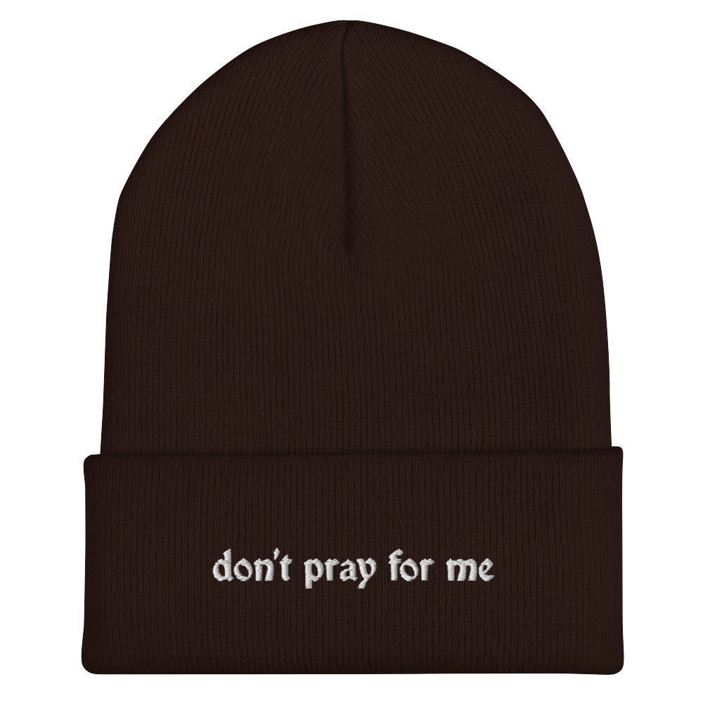 Don't Pray For Me Goth Knit Beanie - Goth Cloth Co.6950407_12880
